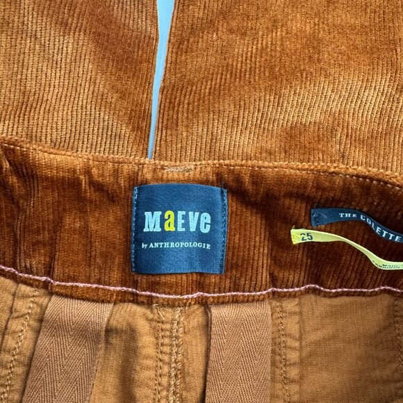 Anthropologie Maeve The Colette Corduroy Crop Wide-Leg Pants Size 25 - Picture 7 of 14